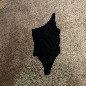 Black One Shoulder Bodysuit